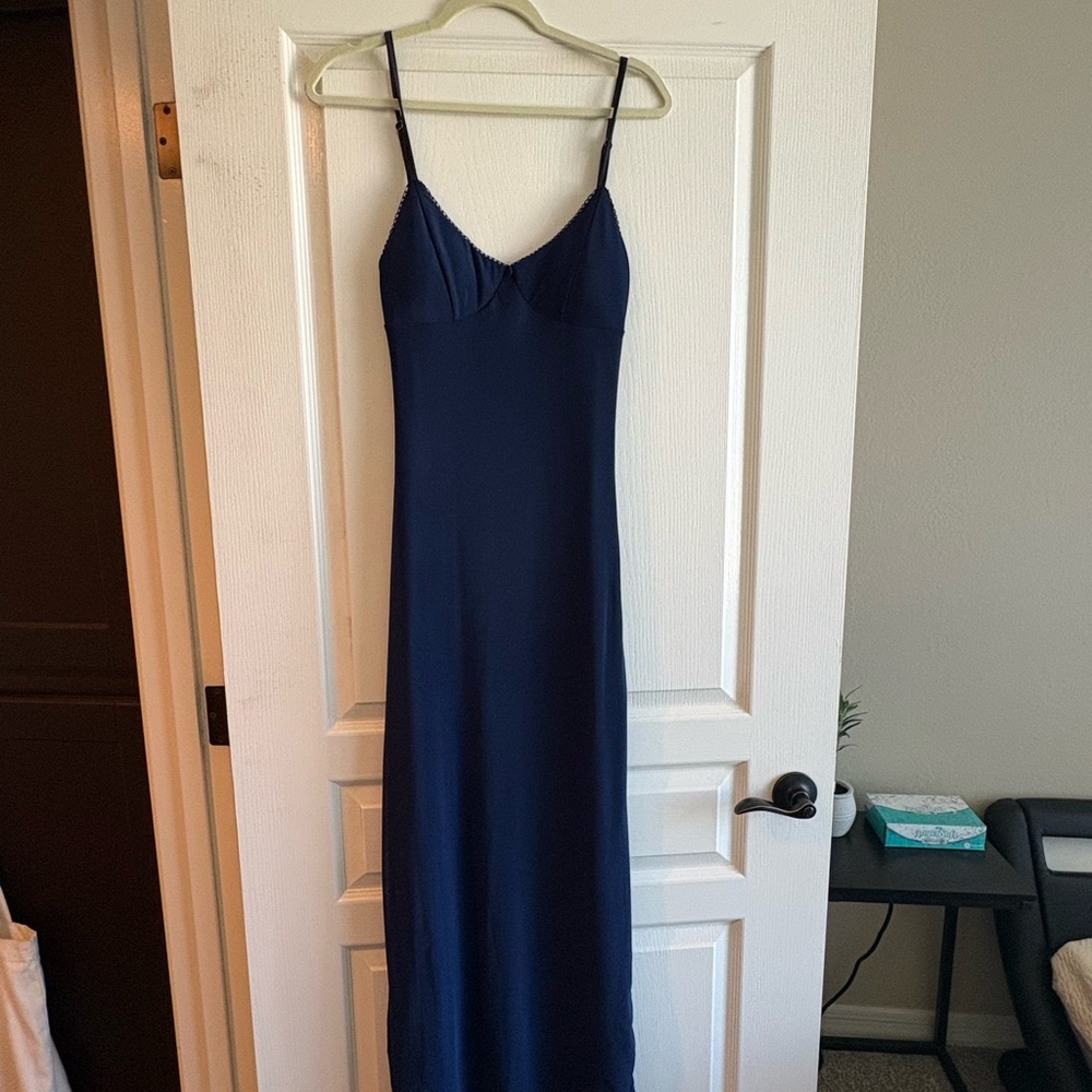 Navy Slip Maxi Dress - Classic Women's Evening Dress